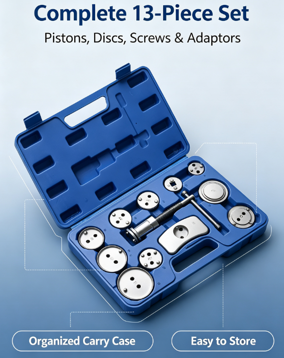 13Pcs Brake Caliper Slide Tool Set – for Brake Pad Installation & Removal, Auto Repair Specialty