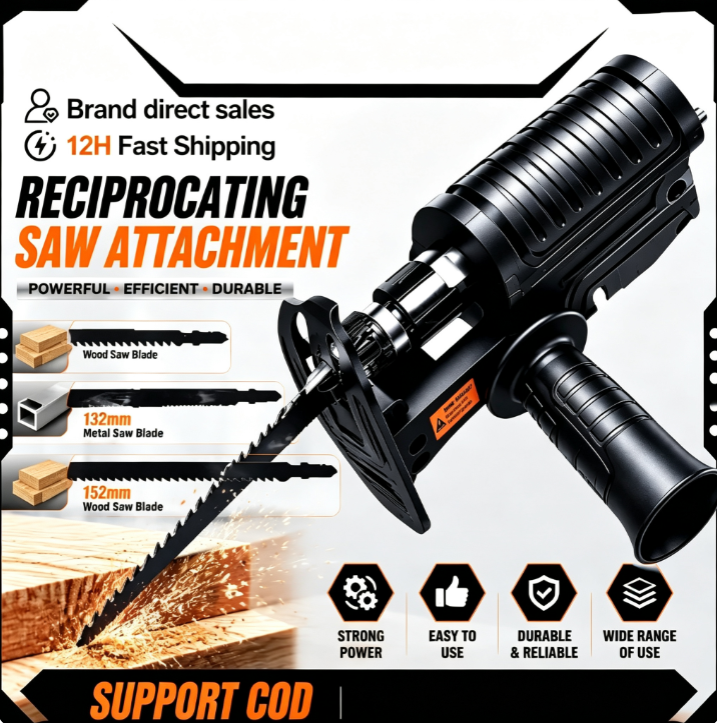 Electric Drill Jig Saw Connector - Reciprocating Saw Converter, Curve Saw Conversion Adapter for Woodworking