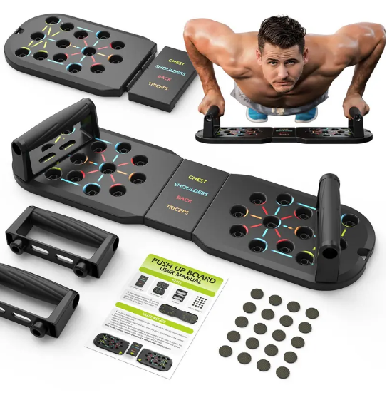 20 In 1 Push Up Board Fitness Equipment, Multifunctional Floor Pushup Bar Handles, Home Gym Strength Training Workout Gear for Men