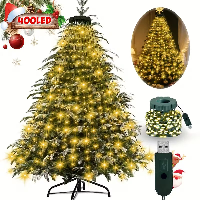LED Fairy String Lights – 400/220 LEDs, 8 Modes, USB-Powered for Trees, Weddings & Parties