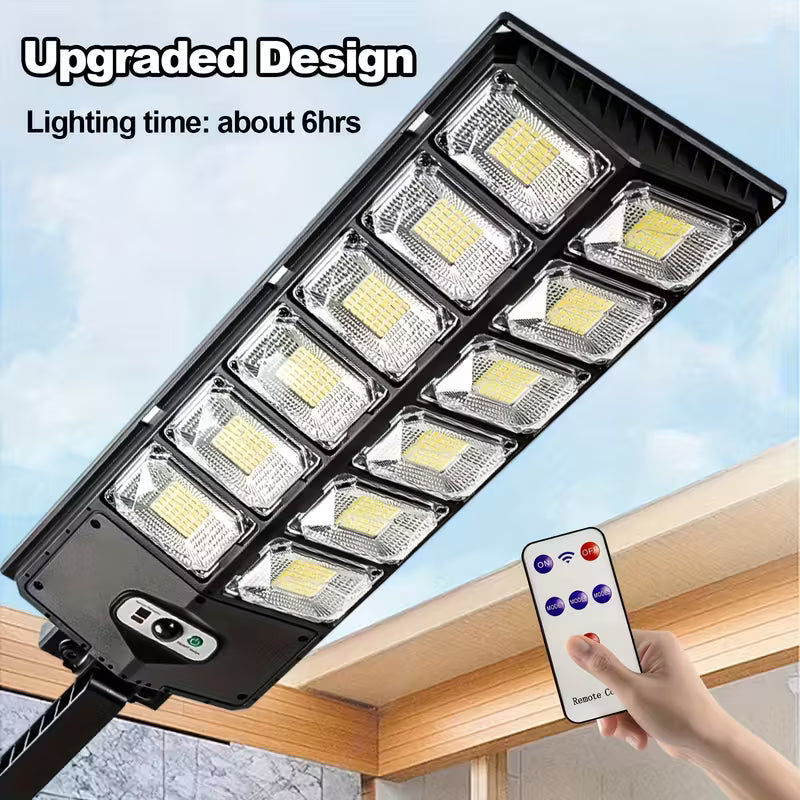 Solar Street Light – 504 LEDs, IP44 Waterproof, Dusk to Dawn for Yard, Deck & Garden