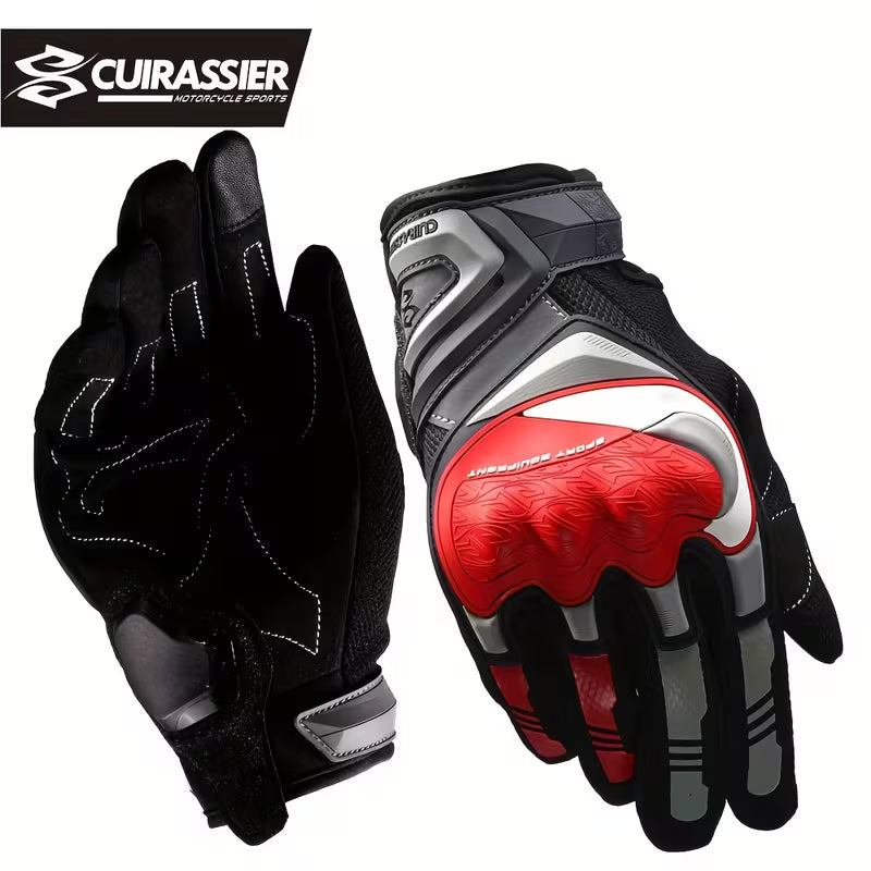 Motorcycle Gloves – Breathable Full-Finger, Touch Screen & Night Visible for Racing, Scooter & ATV