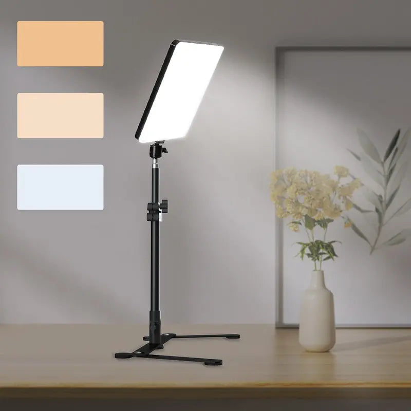 Portable Selfie Light with Stand – Dimmable, Overhead Adjustable, Ideal for Video Recording, Online Meetings, Vlogs & Live Streaming