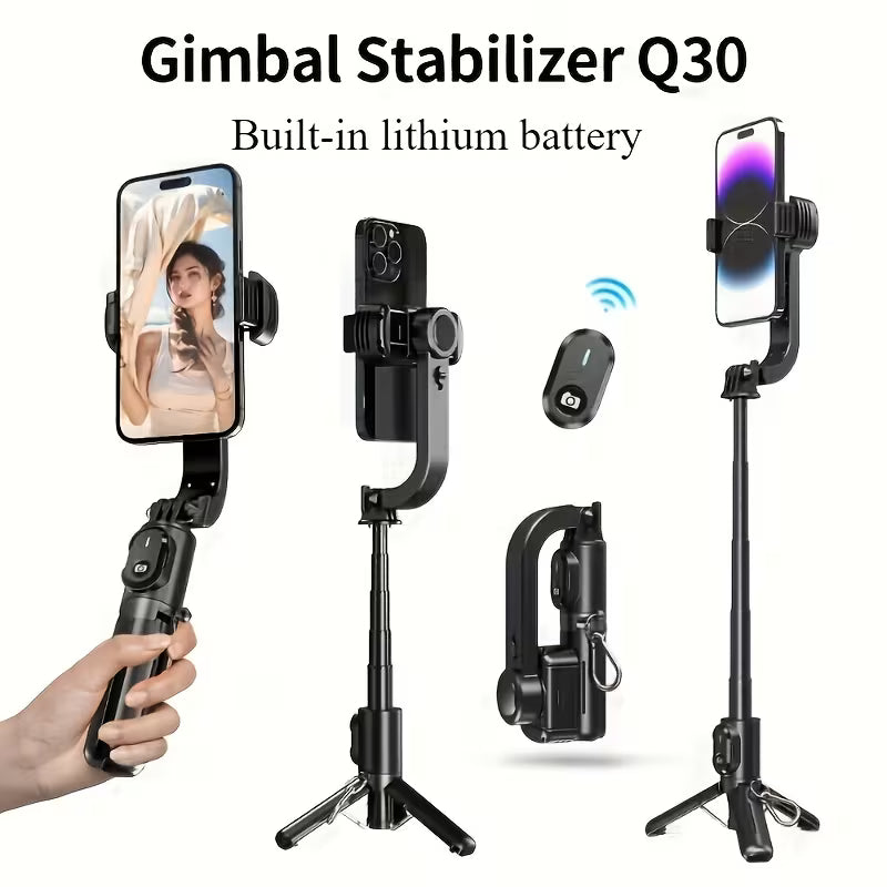 Single-Axis Handheld Gimbal – Detachable Remote, Telescopic Selfie Stick for Vlogging & Live Streaming