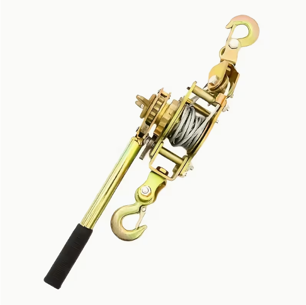 Heavy-Duty Manual Winch with Steel Cable & 2 Hooks – 2-Ton Capacity, Portable, for Cargo Binding, Trailer & Equipment Transport