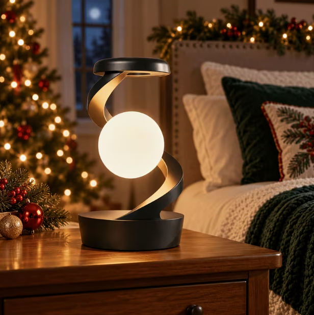 Minimalist Floating Night Light & Wireless Phone Charger – Smart Visual Rotating Desktop Lamp, Bedroom & Party Atmosphere Light