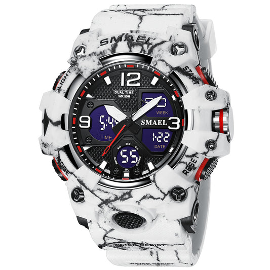 Men's Digital-Analog Quartz Watch with Date Display – Fashion Sports, Waterproof, Luminous, Multifunctional