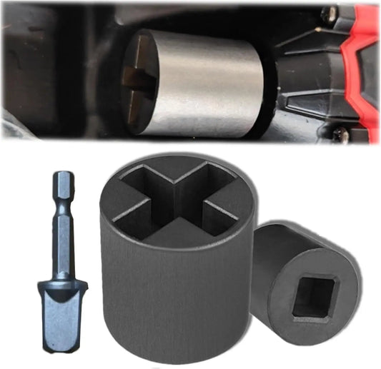 Universal Jack Socket Adapter for Hand Drill – Sturdy Scissor Jack Drill Adapter, Heavy-Duty Socket Converter, Easy Tire Change Tool for Electric Wrenches, Hand Drills & Ratchets