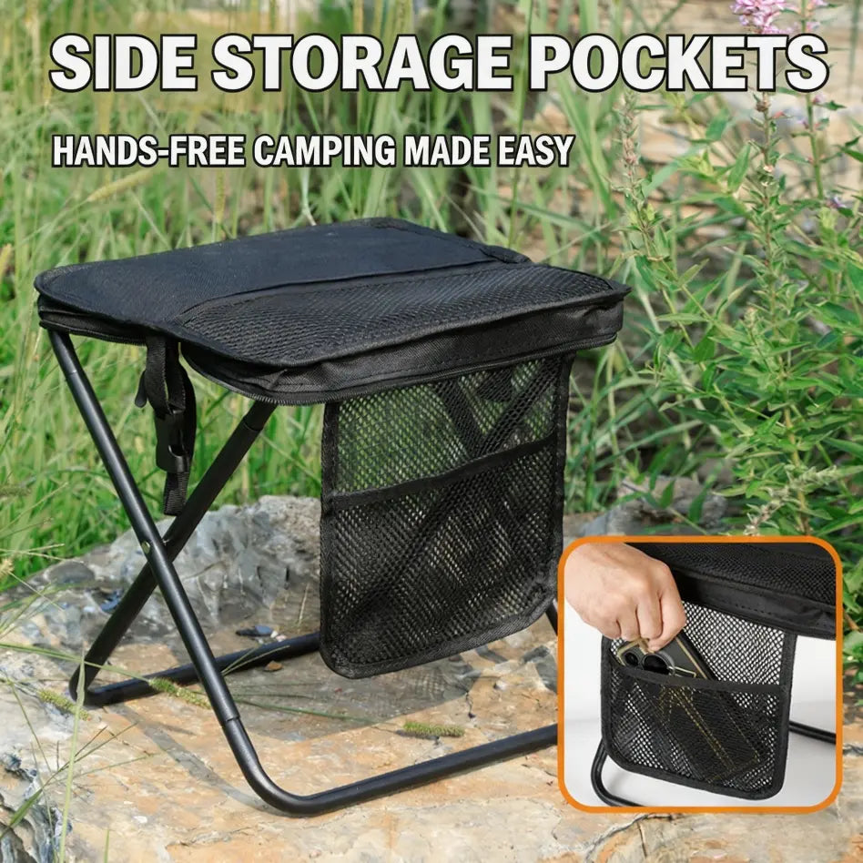 Portable Outdoor Folding Stool – Handbag/Backpack-Style, Compact & Lightweight, Includes Hex Tool for Easy Assembly – Ideal for Camping, Travel & Work
