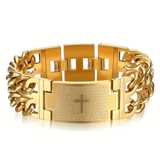 316L Stainless Steel Cross Bracelet – Durable Prayer Design, Great Holiday Gift