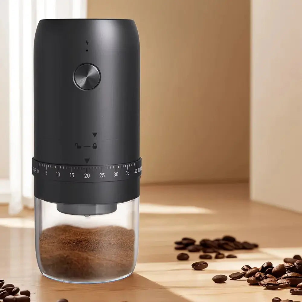 Portable Electric Coffee Grinder – Rechargeable, 40-Gear External Adjustment, Perfect for Home, Vacation & Travel