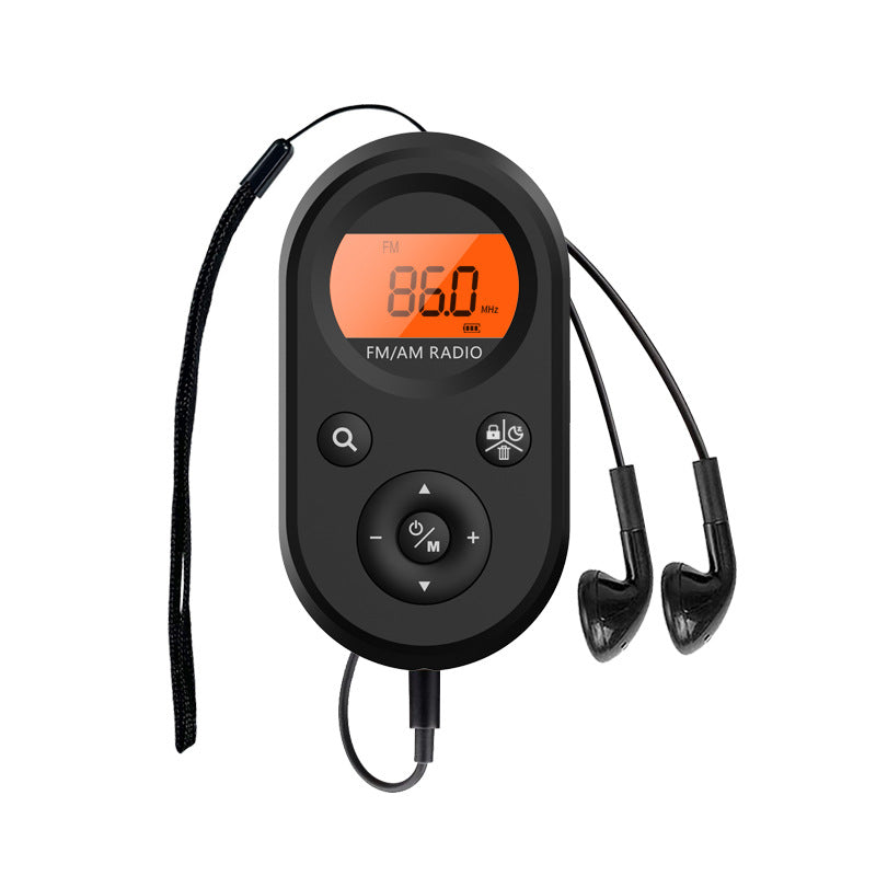 Portable AM/FM Pocket Radio – Rechargeable, Long Battery Life, Stereo Headphones, Backlit Display with Timer, for Hiking, Walking & Jogging