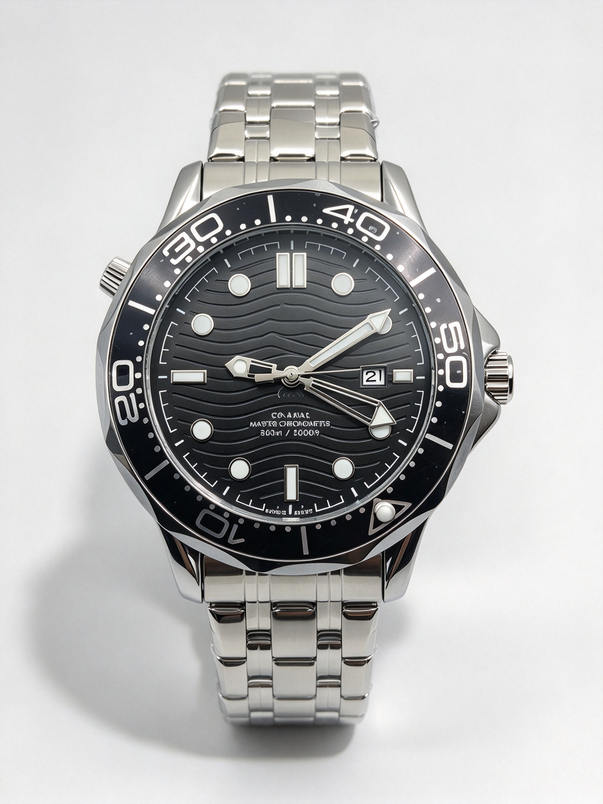 Seamaster 300 Style Automatic Mechanical Watch - Men's Business Wristwatch with Water Resistance and Luminous Hands