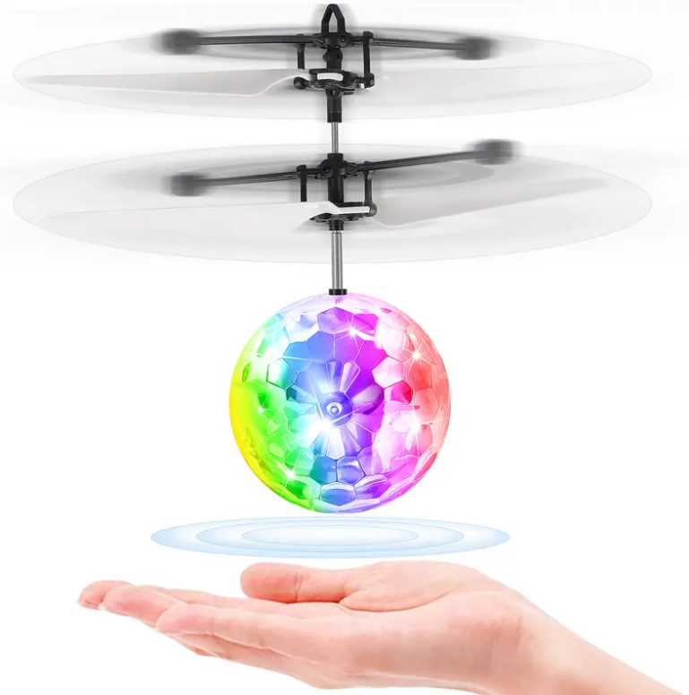 Allaugh Flying Ball RC Toy, Rechargeable Light Up Ball Drone with Remote Control, Infrared Induction, for Indoor & Outdoor Games