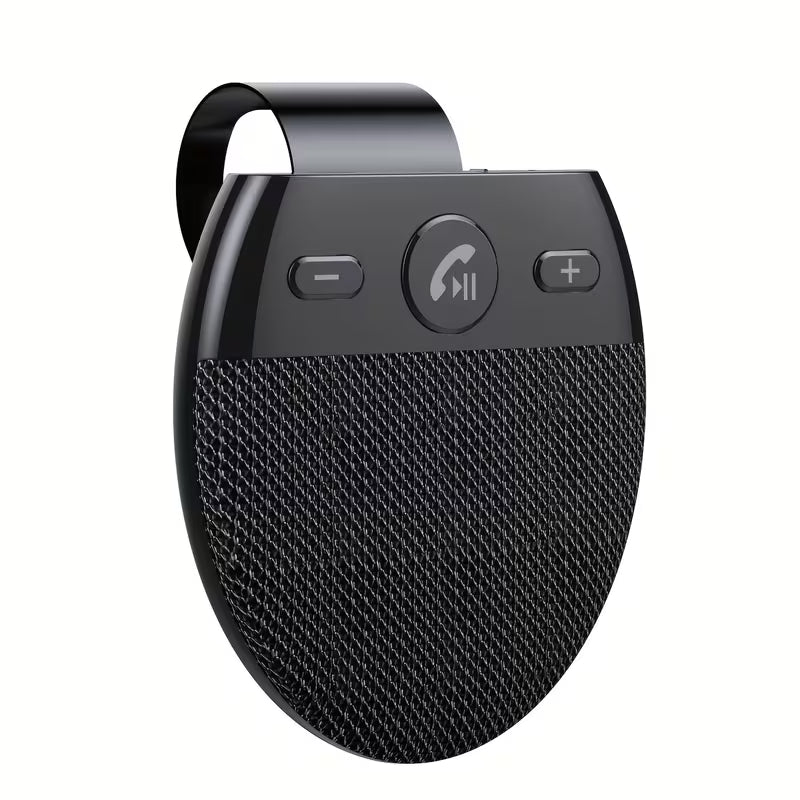 Car Hands-Free Speakerphone – Sun Visor Kit with Mic, Auto Power-On & Music Playback