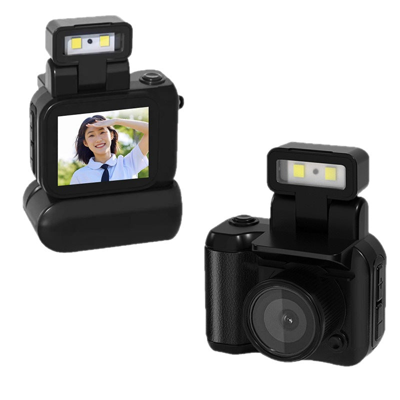 Mini Retro 32GB Camera with Built-in Screen – 1080P HD Video & Photo, Keychain Design, Compact & Rechargeable (Black)