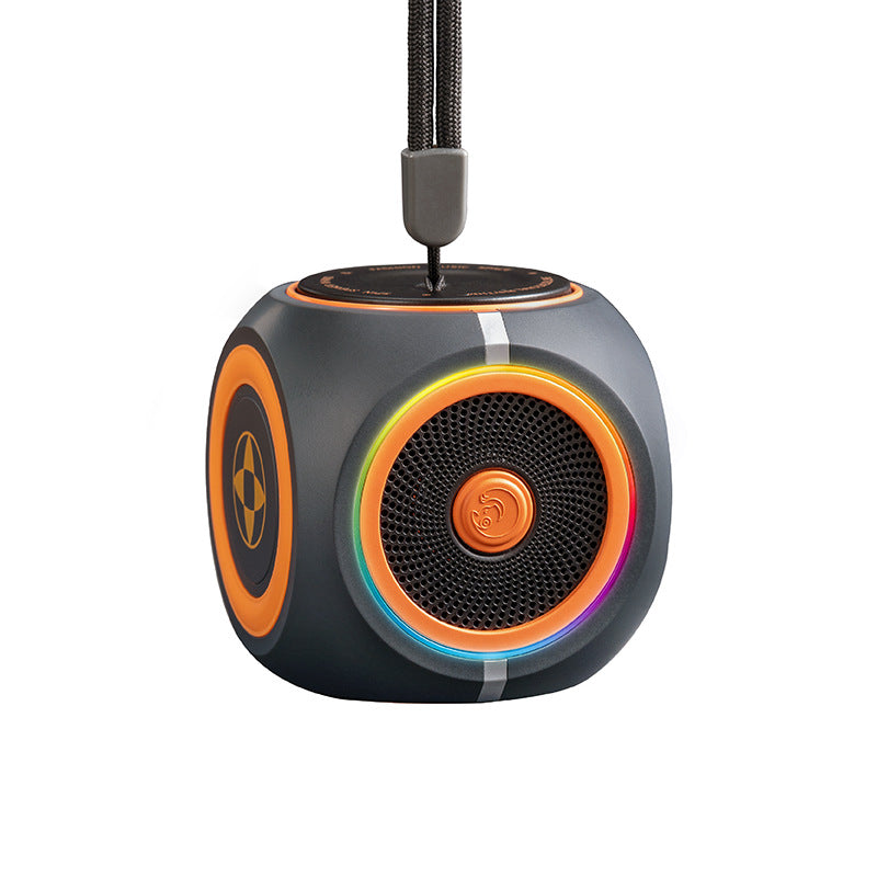 2-Inch Small Bluetooth Speaker with RGB Multi-Color Lights – Spinning Desk Toy, Portable PC Speaker, Great Gift for Boys, Teens & Men