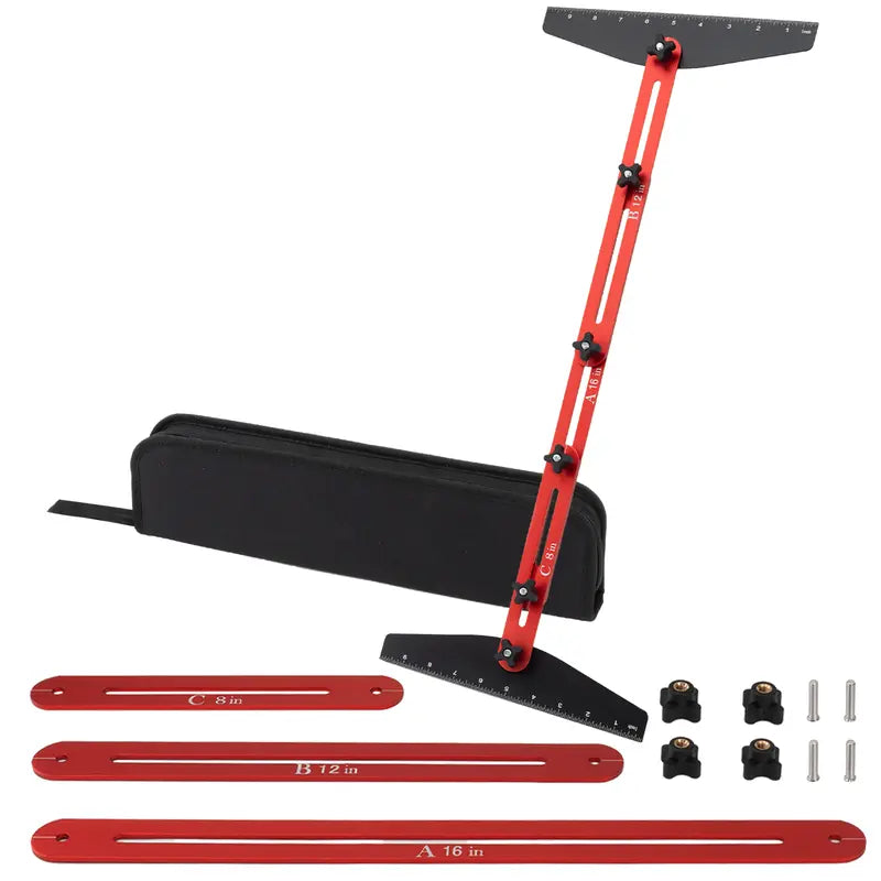 Aluminum Alloy Stair Tread Template Tool - Professional Adjustable Stair Measuring Tool & Gauge Jig - Precise Woodworking Tool for Stairs, Risers, and Shelves - Home Improvement Layout Tool