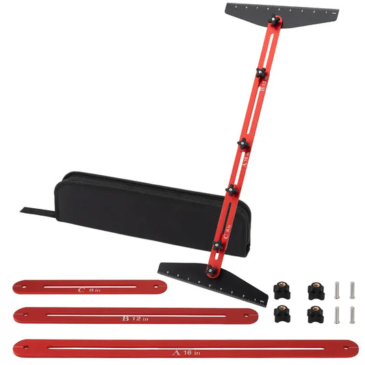 Aluminum Alloy Stair Tread Template Tool - Professional Adjustable Stair Measuring Tool & Gauge Jig - Precise Woodworking Tool for Stairs, Risers, and Shelves - Home Improvement Layout Tool