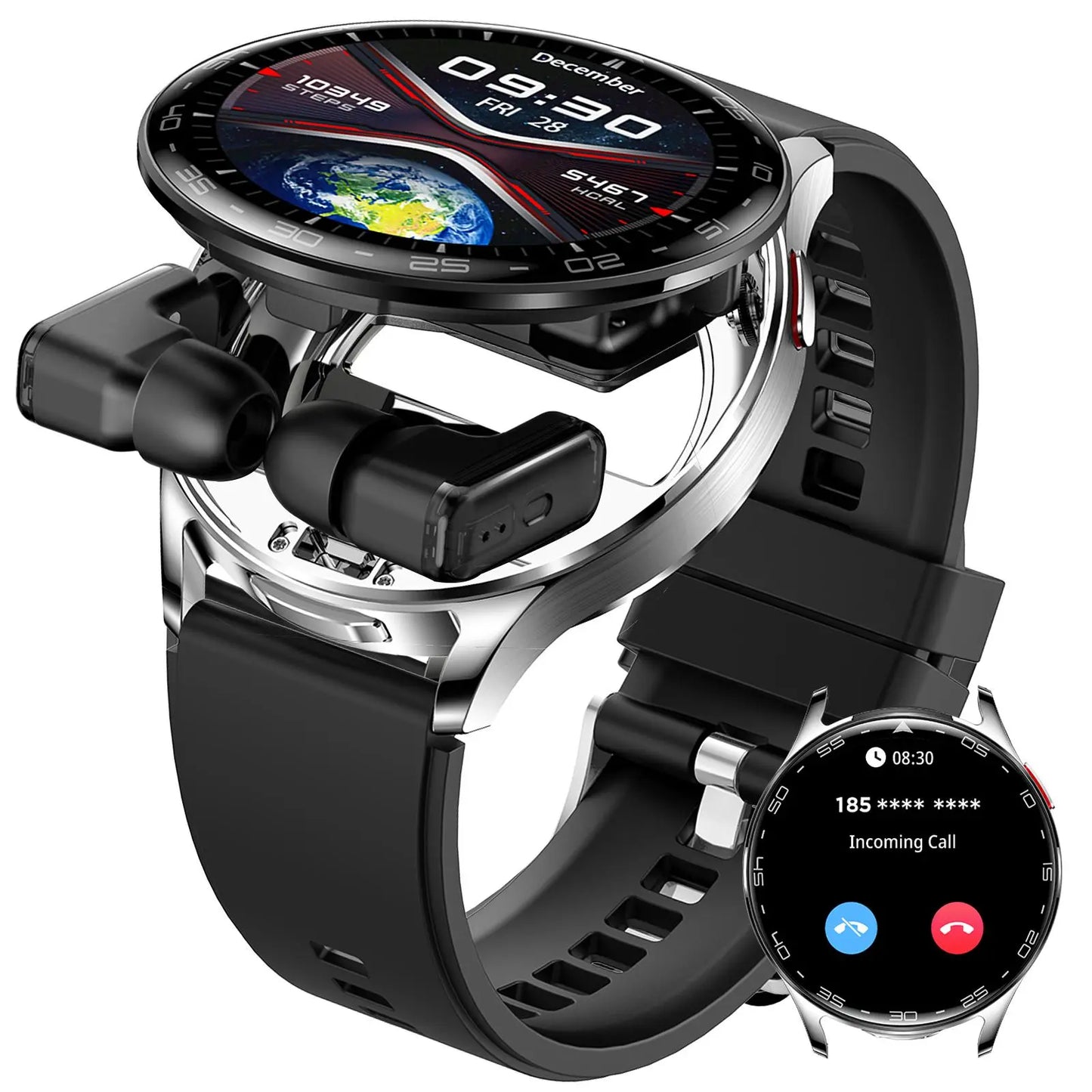 JELLOO Smart Watch with Earbuds - Multifunctional 1.39" HD Touch Screen Smartwatch with Call Answer, Music Playback, IP68 Water Resistant, Compatible with iPhone and Android