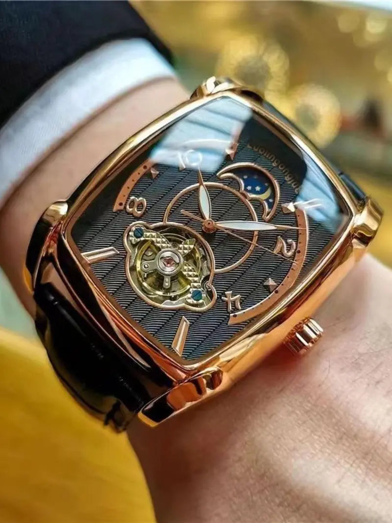Men's Business Fashion Mechanical Watch – Waterproof, Trendy All-Match Design, Exquisite Gift with Box for Birthday, Party & Daily Wear