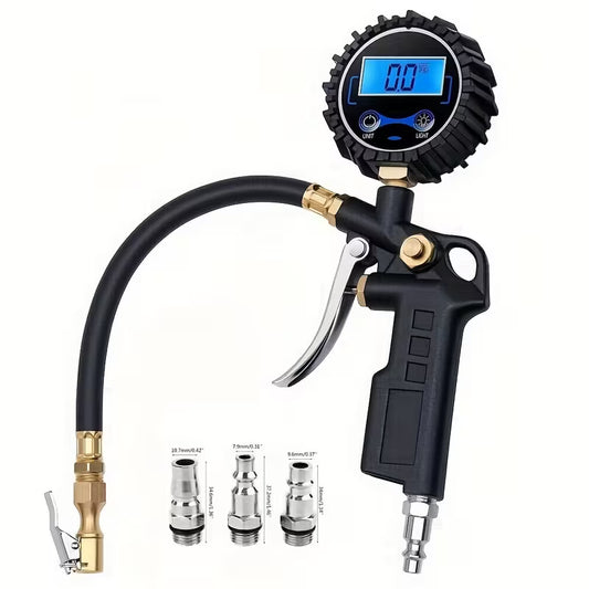 Digital Tire Inflator with Pressure Gauge – 250 PSI, Includes 3 Connectors