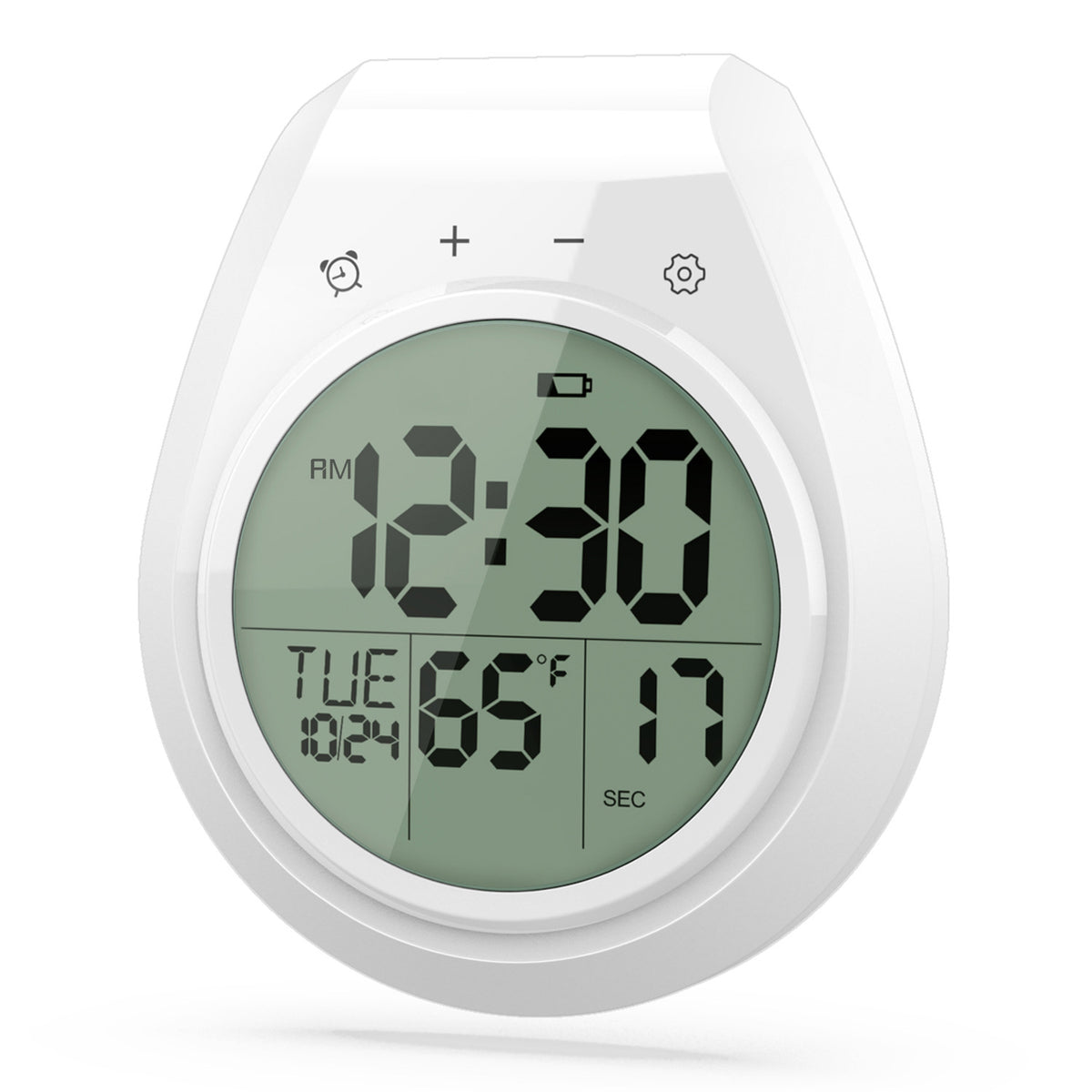 Digital Bathroom Clock with Large LCD Display – Shower Timer & Thermometer, Suction Cup Mount, 99-Minute Countdown, °C/°F, 12/24H, IP4, for Shower, Kitchen & Home Decor
