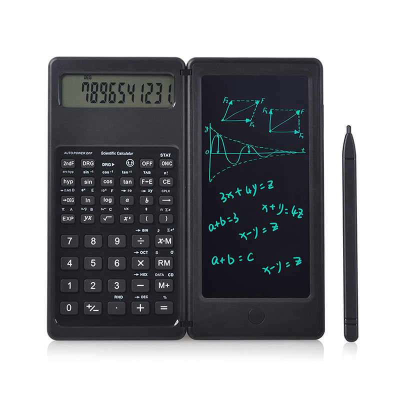Foldable Scientific Calculator – 10-Digit Large Display, Erasable Writing Tablet & Mini Pen, Portable for Home, School, Office & Travel