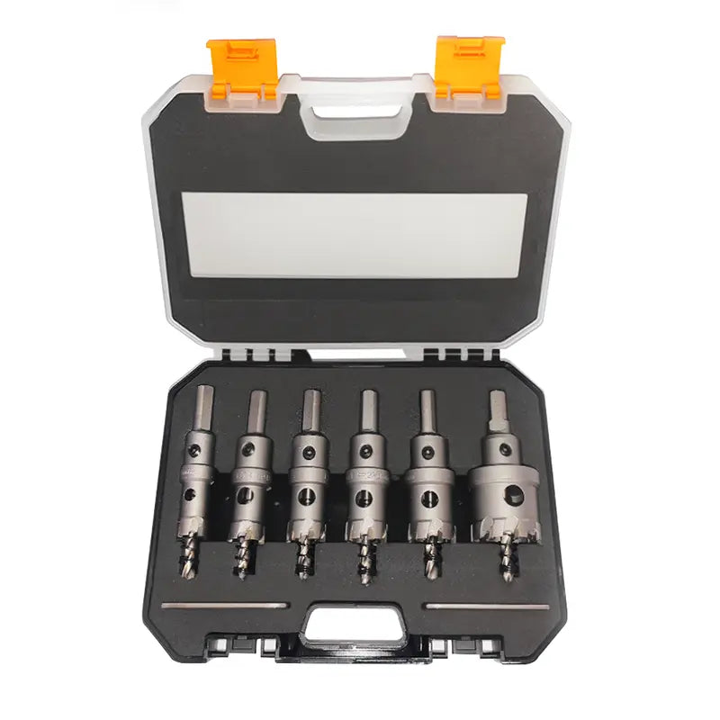8-Piece TCT Carbide Drill Bit Set with Screw Extractor Bits - Power Tool Accessories for Metal, Stainless Steel and Iron Plates