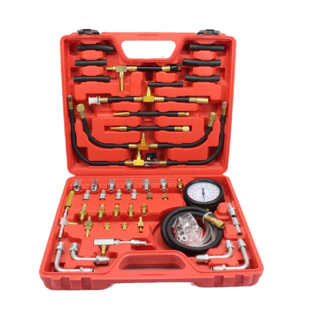 Brass Fuel Injection Pressure Tester Kit - 0-140 PSI Gauge for Leak Detection in Cars and Trucks