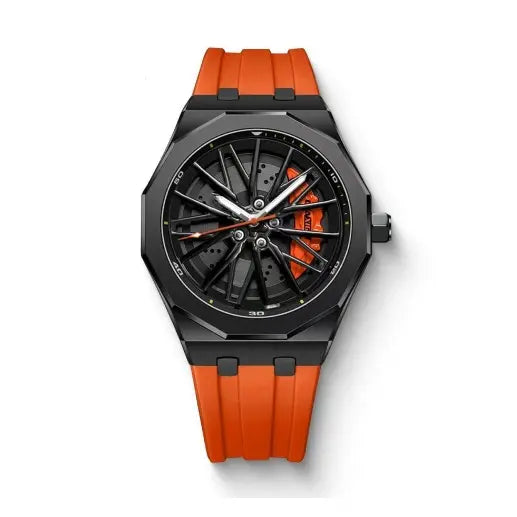 Men's Stainless Steel Sport Watch – Rotating Wheel Spoke Design, Luminous, Waterproof, for Business & Everyday Wear