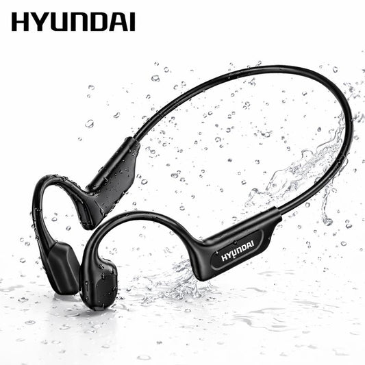 HYUNDAI G06 Black Bone Conduction Neckband Wireless Earphones Bluetooth 5.4 Waterproof Sports Headphones