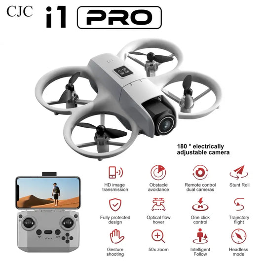 CJC i1 PRO Mini Drone Toy – 360° Aerial Stunts & Rolls, HD Dual Cameras, Obstacle Avoidance, 100m Range – Dual Batteries (20 Min Flight) – Suitable for Beginners Age 4+ – Remote Control Quadcopter