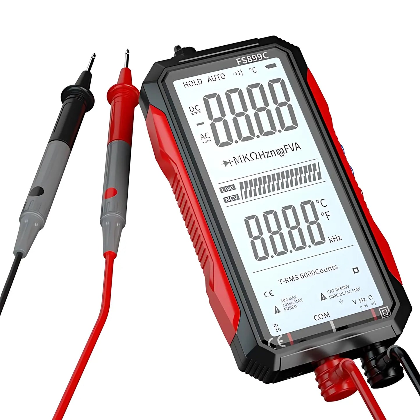 Smart Auto-Range Multimeter with Full Screen Display - High-Precision Tester for Home Repair, DIY and Electrical Troubleshooting