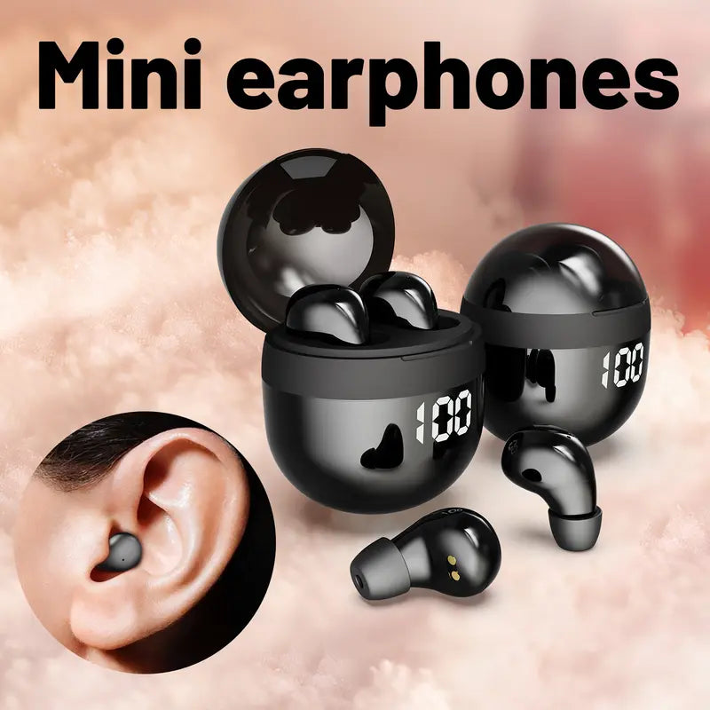 Invisible Mini Earbuds Wireless Bluetooth – Low Profile Micro Smallest Tiny Discreet Hidden Earbuds for Work – Small Headphones, Invisible Sleep Wireless Earphone IPX5 Waterproof for Small Ear Canals