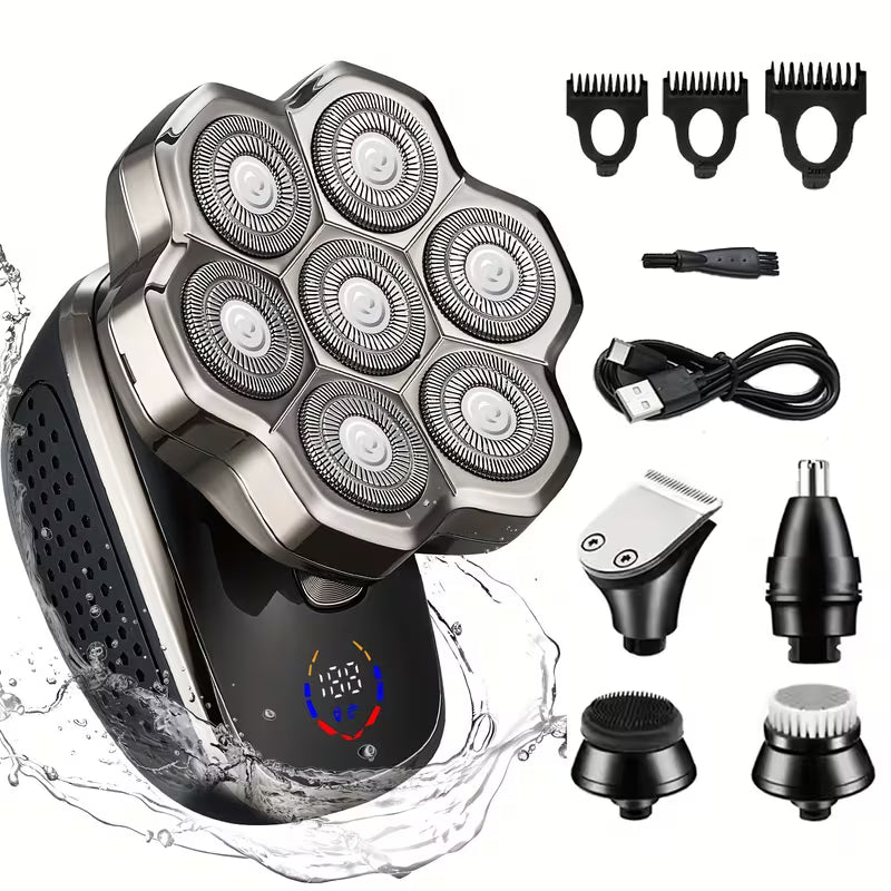Men's Electric Shaver, Bald Barber, LED Display, Wet & Dry, USB-C Fast Charging, Ideal Gift for Men!