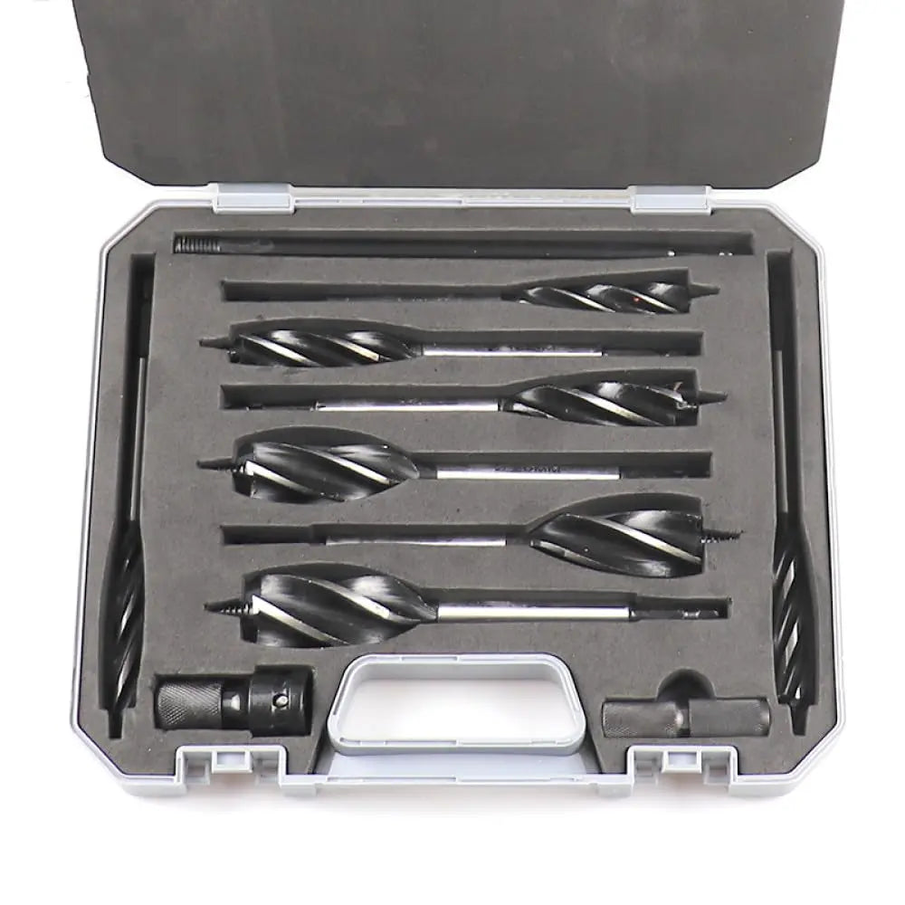 11-Piece Woodworking Twist Auger Drill Bit Set 10-25mm - Long Four-Slot Blade Drill Bits for Door Lock and Wood Slotting