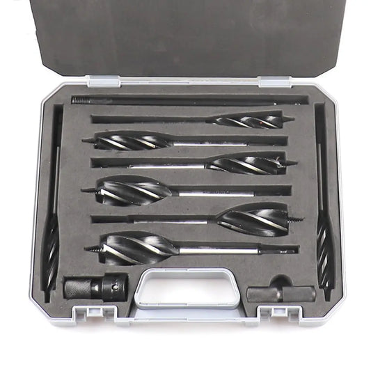 11-Piece Woodworking Twist Auger Drill Bit Set 10-25mm - Long Four-Slot Blade Drill Bits for Door Lock and Wood Slotting
