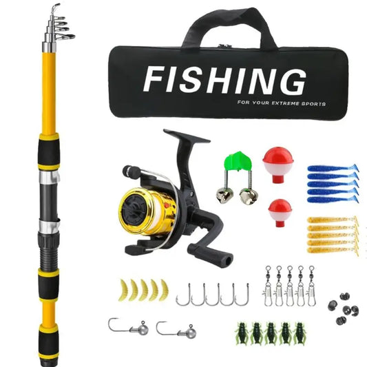 Fishing Rod & Reel Set – 1.8m Telescopic Fishing Rod & Reel Combo with Carrier Bag – Fishing Gear, Outdoor Fishing Accessories, Fishing Tackle Kit, Fishing Equipment & Supplies