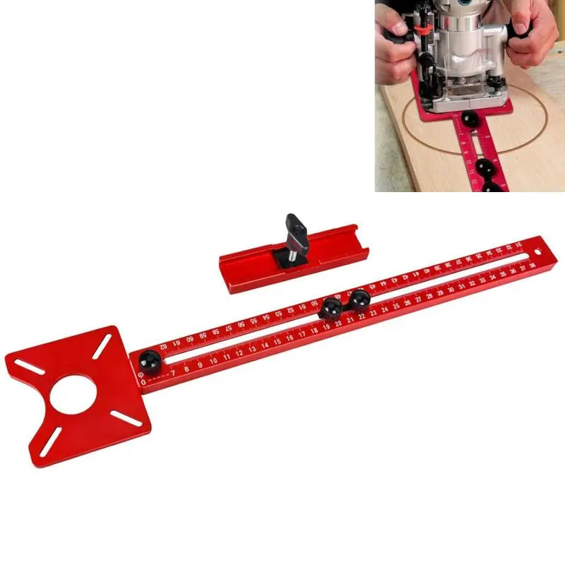 4-in-1 Router Milling Groove Bracket - Aluminum Alloy Circle Cutting Jig for Woodworking