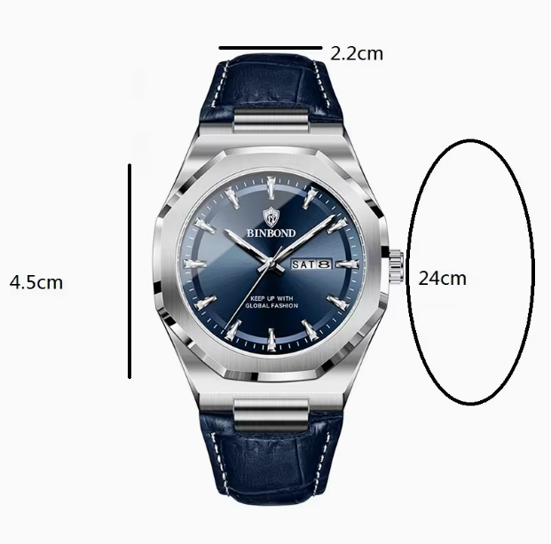Men's Casual Quartz Watch with Calendar Display – High-Quality Fashion Design for Daily Wear