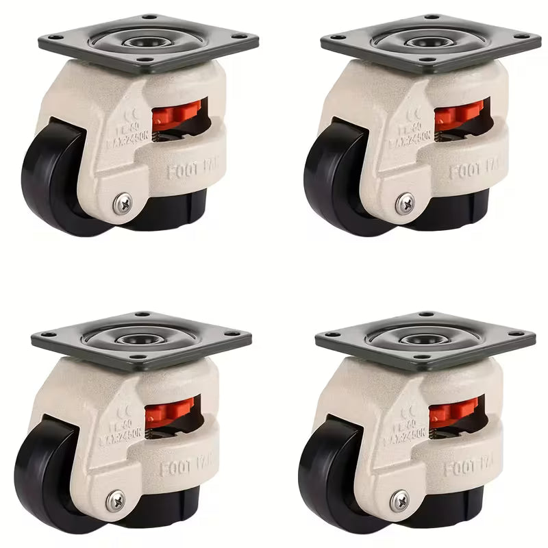 4Pcs Duty Foam Wheels Type 40F – Swivel, Adjustable Balance, 20.87kg Load for Material Handling