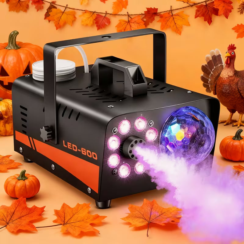 600W Fog Machine – 3000CFM, 13 LED Lights, Wireless Remote for Parties, Weddings & DJ Stages