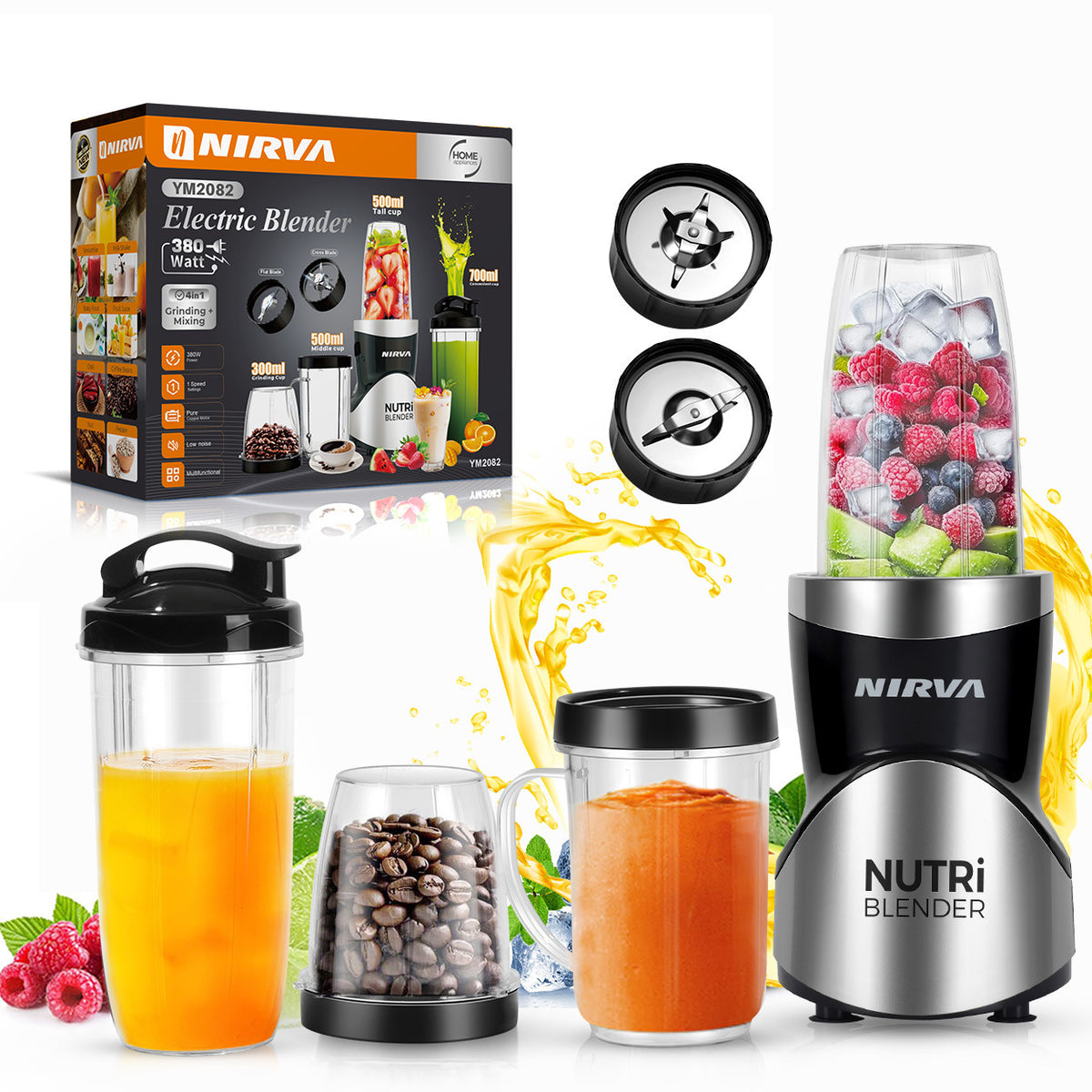4-in-1 Juicer, Smoothie Maker, Blender for Baby Food & Grinding