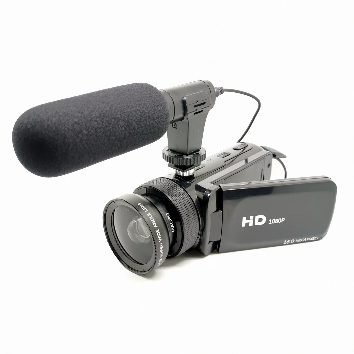 HD 1080P Digital Video Camera with External Microphone – 16MP Video & Photo Recording, Ideal for Family Gatherings, Travel & Everyday Memories