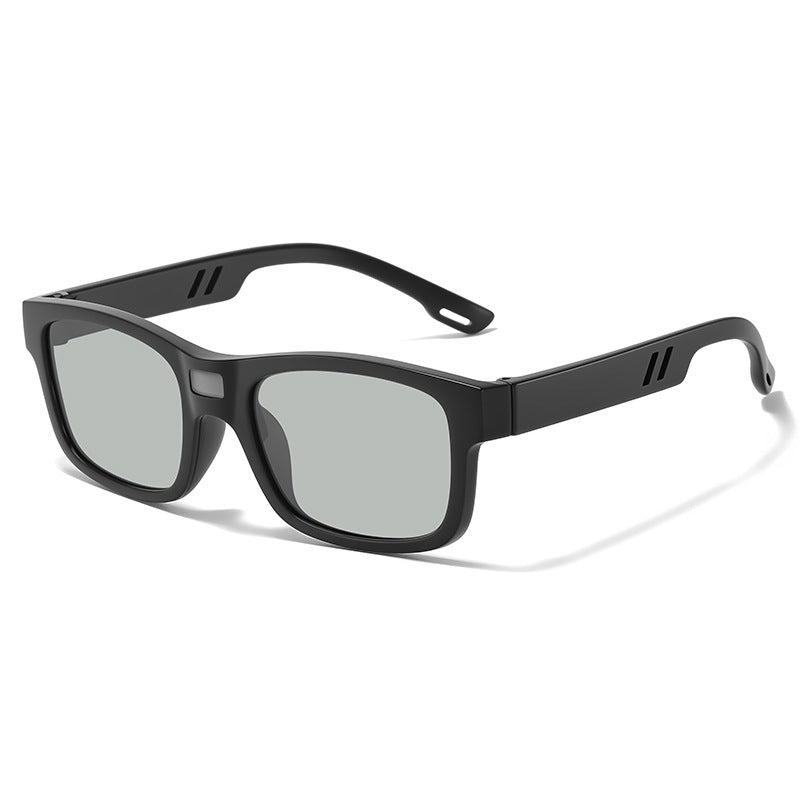 Square Color-Changing Polarized Sunglasses - UV Protection Smart Photochromic Auto-Tint Eyewear with Lightweight TR Frame for Men and Women