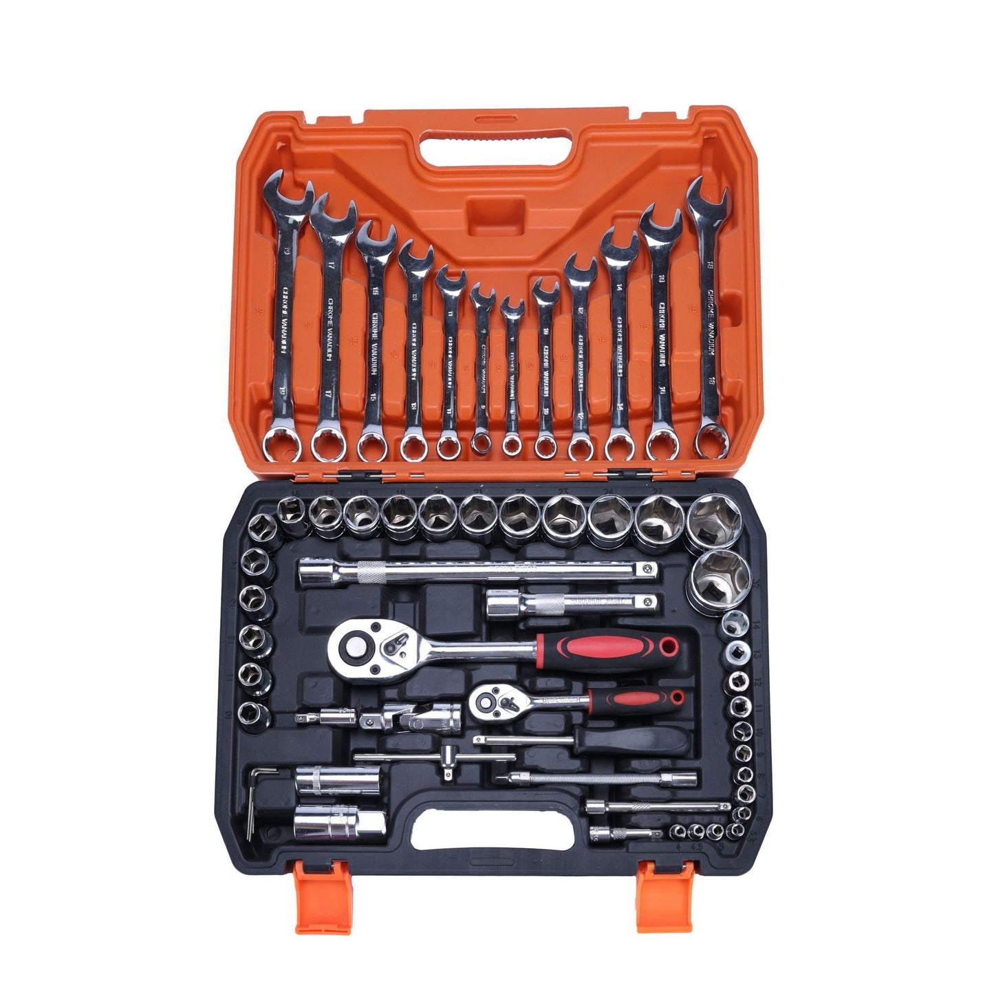 CR-V 61-Piece Ratchet Box Socket Set - Combination Socket Wrench Spanner Tool Kit