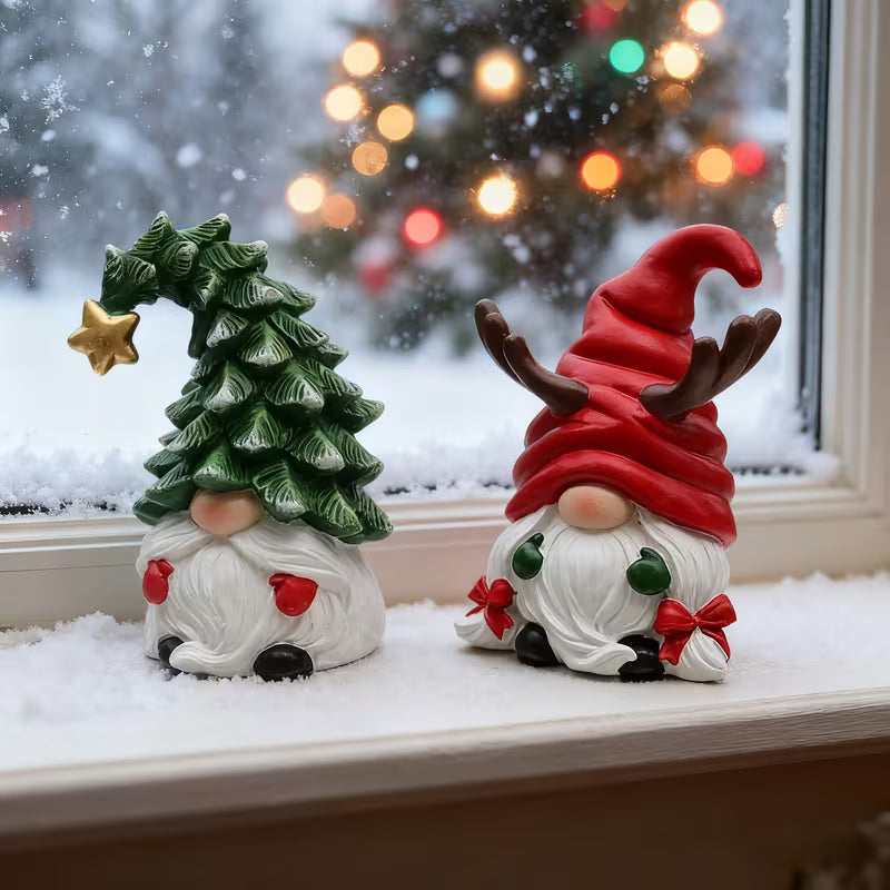 Christmas Resin Gnome – Handmade, Winter Desktop Ornament for Indoor Display