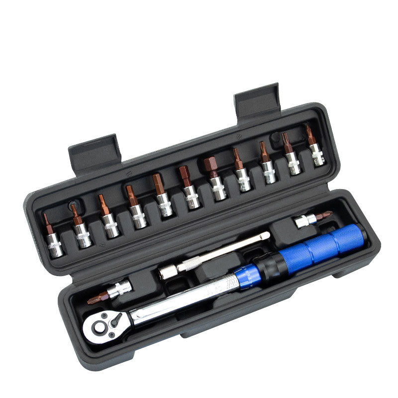 16-Piece Bicycle Torque Wrench Set (2-24Nm) – Heavy-Duty Professional Tool Kit, Precision Ratchet, Non-Slip Handle, Impact-Resistant Case, for Road/Mountain Bikes & Motorcycles