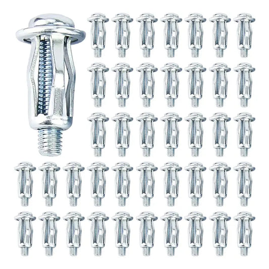 120-Piece Expansion Screw Petal Nut Assortment - M4-20, M4-25, M5-25, M6-25 Jack Nuts with Screws for License Plates, Hollow Wall and Billboard Installation